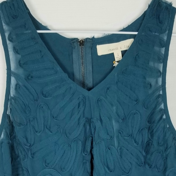 Medium Teal textured semi-sheer tank - Picture 10 of 11